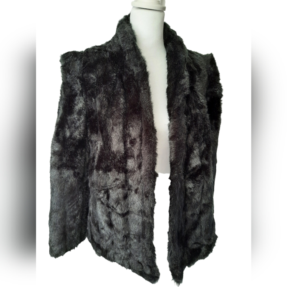 Vintage Intrigue by Glenoit FAUX FUR Black Coat